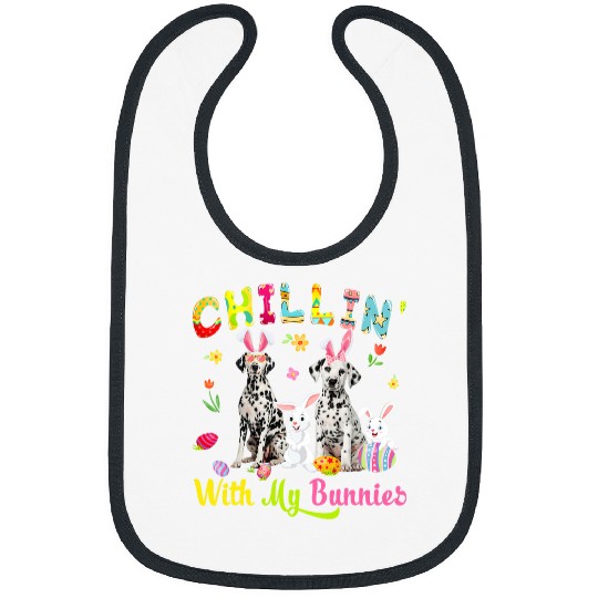 Dalmatian Chillin With My Bunnies Cute Bunny Dalmatian Dogs Bunnies Dalmatians Dog Bibs