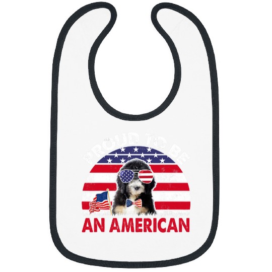 Bernedoodle American Proud Funny American Flag Cute Dog Bibs