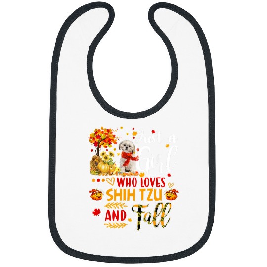 Autumn Tree Shih Tzu Thanksgiving Pumpkin Dog Fall Leaf 1 Bibs