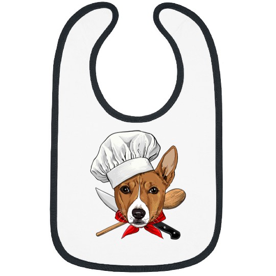 Dog Basenji Chef Dog Cooking Baking Lover 255 Bibs