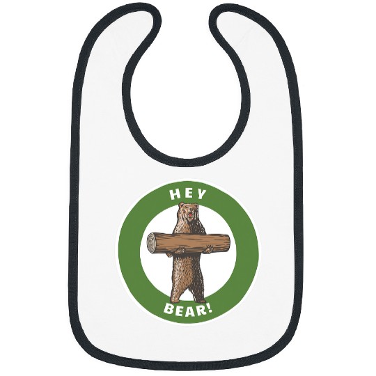 Funny Bear Hey Bear Funny Hiking Outdoors Black Grizzly Bear Survival 3 Cute Bears Bibs