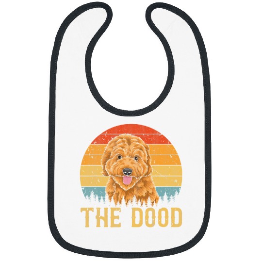 Dog Goldendoodle Retro The Dood vintages Goldendoodle Dog Dad Mom Bibs