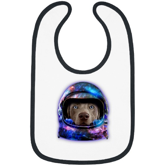 Astronauts Weimaraner in Space Galaxy Astronaut Helmet Dog Bibs