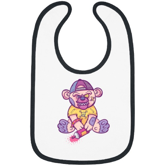 Funny Bear Graffiti Teddy Bear Creepy Pastel Goth Cute Cute Bears Bibs