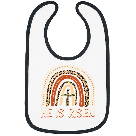 Christian He Is Risen Leopard Rainbow Christian Jesus Happy Easter Day 3 Christ Bibs