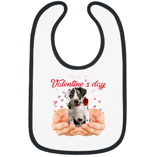Dog Great Dane Cute Great Dane This Is My Valentines Day Pajama Bibs