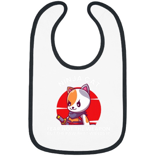 Ninja Cat Funny Ninjas Karate Lover Warrior Graphic Bibs