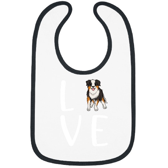 Australian Shepherd Love Dog Funny Australian Shepherd Puppy Bibs