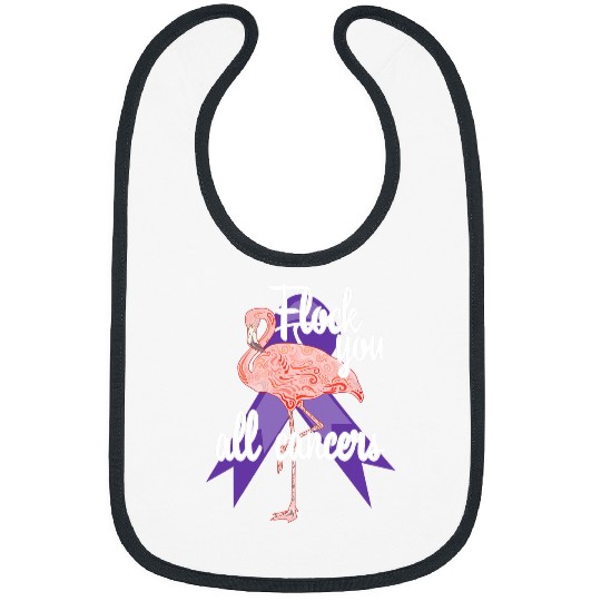 Pink Flamingo Flock You All Cancers Flamingo Survivor Warrior Lavender Flamingos Bibs