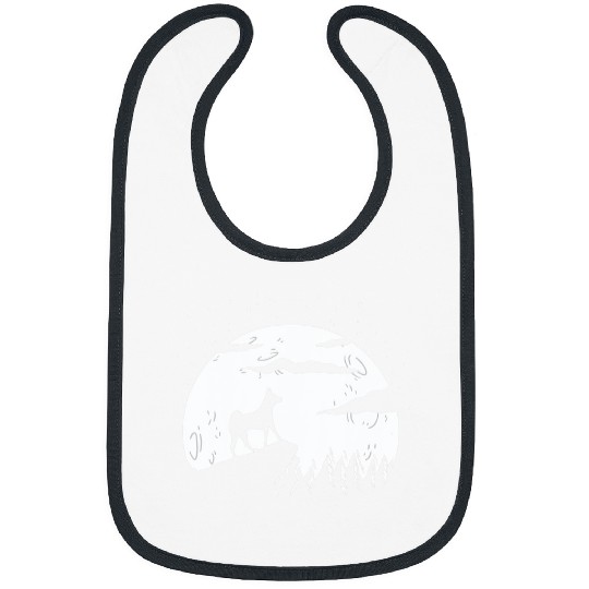 Dog Basenji and Moon Halloween 3 3 Bibs