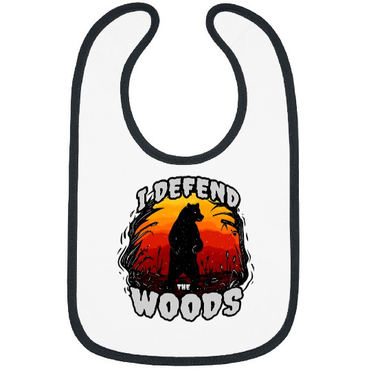 Funny Bear I Defend The Woods Bear Environment Climate Protection Cute Bears Bibs