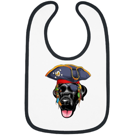 Labrador Lab Dog Black Labrador Pirate Funny Labrador Retriever 26 Bibs