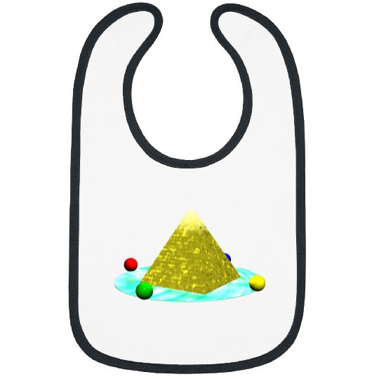 1990s 3D Egyptian Pyramid Vaporwave Art Bibs