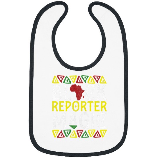 Afro Black Reporter Magic Apparel African Melanin Reporting Bibs