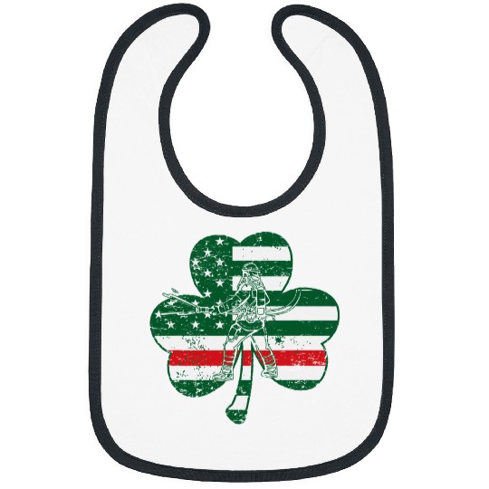 Fireman Firefighter St Patricks Day Fireman Shamrock American Flag Firefighter Firemen Bibs