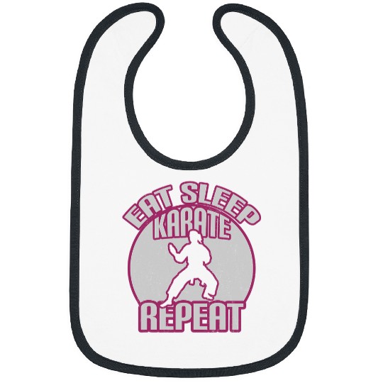 Funny Eat Sleep Karate Repeat Martial Arts Fighter Karate Bibs