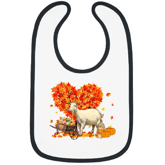 Funny Goats Farm Farmer Autumn Tree Fall Leaves Thanksgiving 78 Bibs