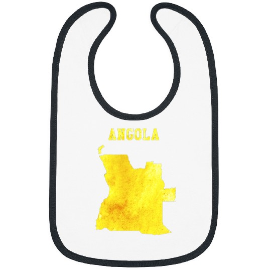 Angola Map yellow Watercolor illustration digital Artwork Bibs