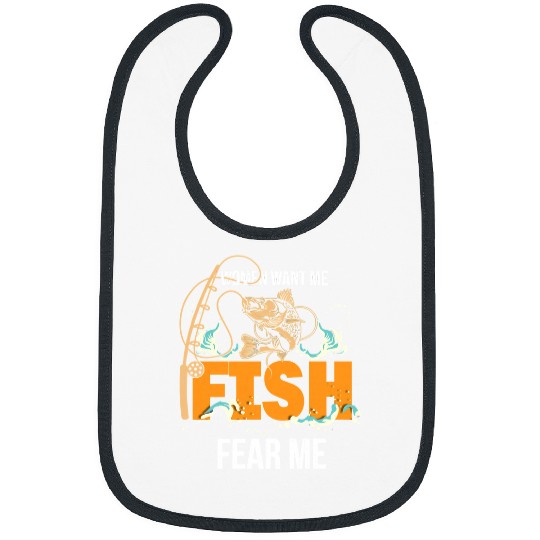 Fishing Fish fear me funny fishing 169 Fisher Hook Fisher Bibs