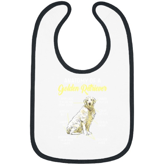Goldie Anatomy Of A Golden Retriever Dog Lover 269 Golden Retriever Dog Bibs