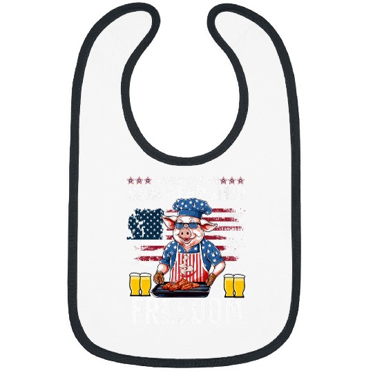 Funny 4th of July Pig Grilling BBQ Party Barbecue Pig Grill Bibs