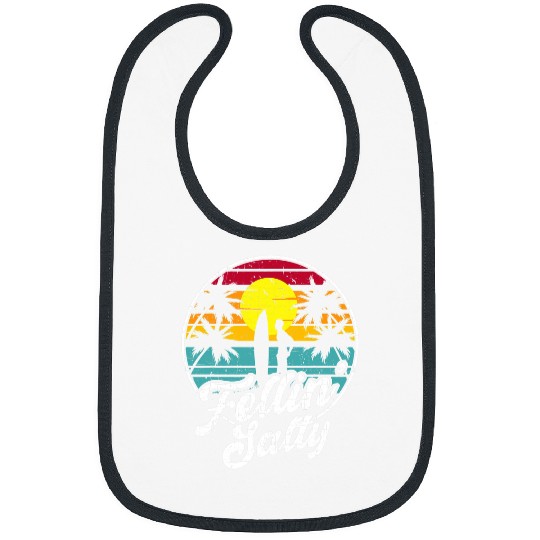 Surf Life Feeling Salty Island Vacation Surfing Palm Retro Beach Bibs