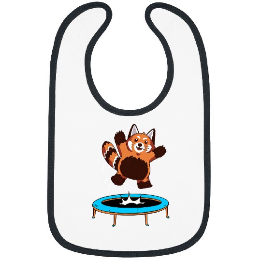 Funny Bear Cute Red Panda Pandabe Jumping Trampoline Cute Bears Bibs