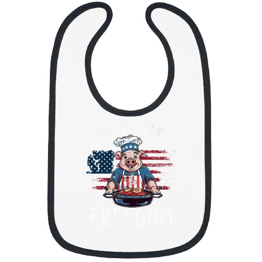 Funny 4th of July Pig Grilling BBQ Party Barbecue Pig Grill 21 Bibs