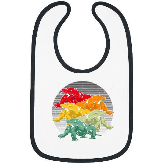 Lizard Lover Retro Wildlife Animal Reptile Wild Lizard Komodo Dragon Bibs