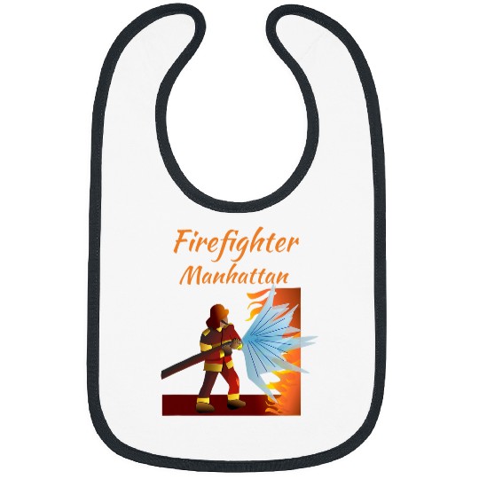 Firefighter Manhattan Art NYC Borough Bibs