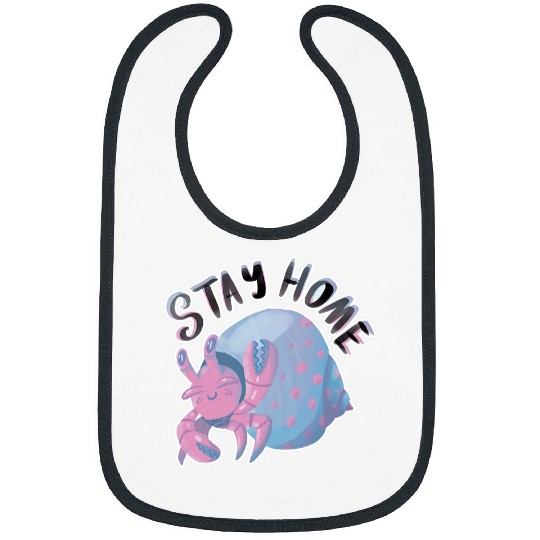 Cute Pastel Hermit Crab Stay homes with Pet for Girls Bibs