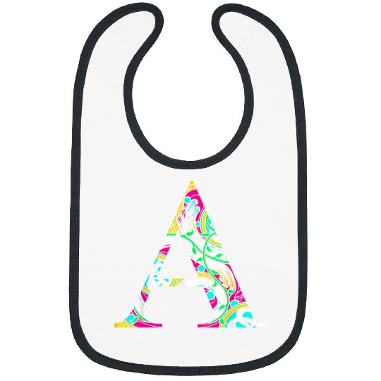 Alphabet Monogram Capital letter A Ornaments art print Bibs
