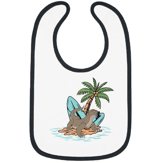 Lizard Lover Tropical Beach Indonesia Reptile Animal Lizard Komodo Dragon Bibs