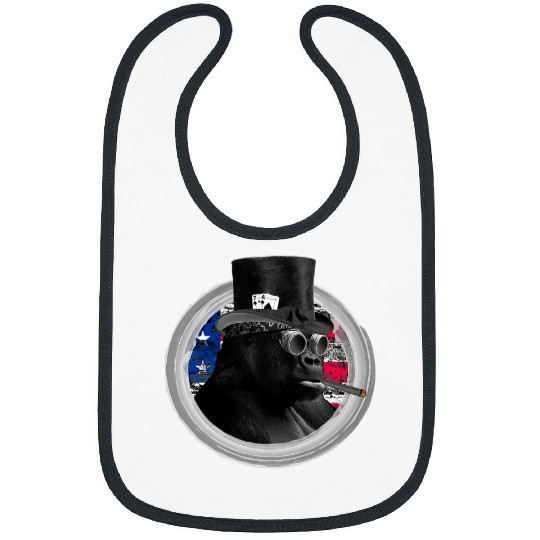 Alpha Silverback GORILLA Steampunk Pokers face Art Design Bibs