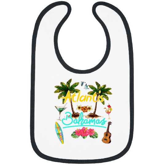 Surf Life Atlantis Bahamas Beach Summer Palm Surf Sun set Palm Trees Bibs