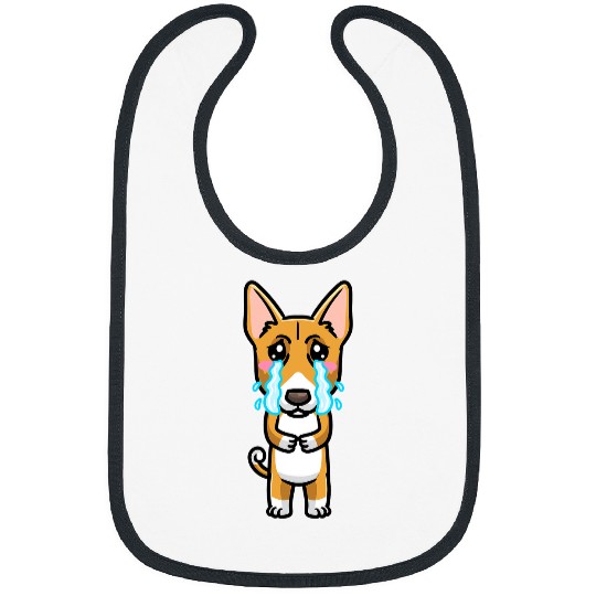 Dog Basenji Congo Dog Sad Crying Emoticon Bibs