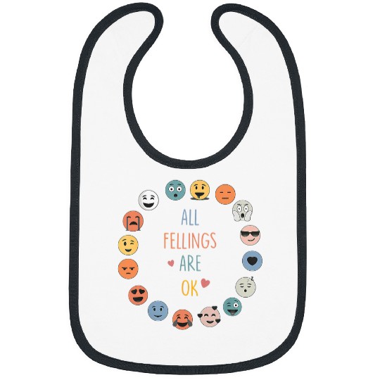 All Feeling Are Okay School Teacher Psychologist Bibs