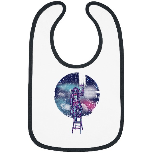Astronaut Painting Stars Planet Universe Space Galaxy Bibs
