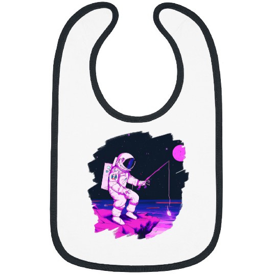 Fishing Astronaut Fishing Boat Space Ocean Lake Cool Fish Artistic Fisher Bibs