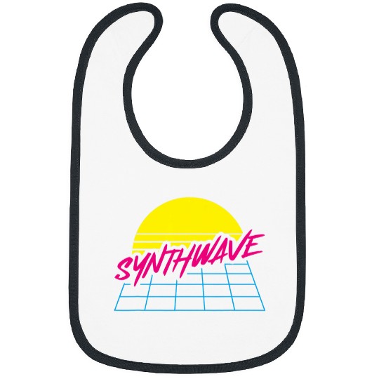 80s Synthwave Art Retrowave Retro Synthie Wave Bibs