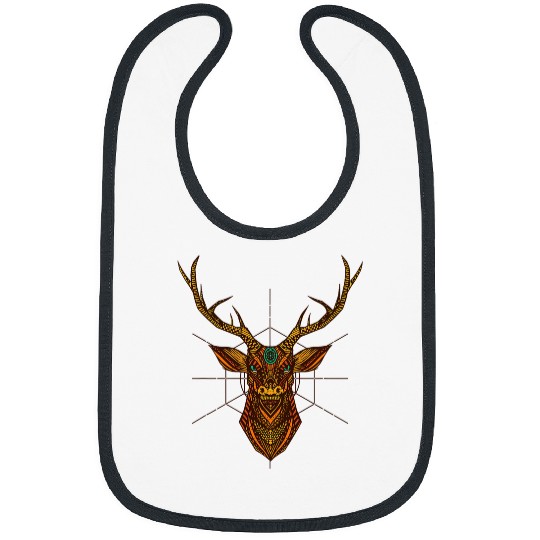 Deer Mandala Art Hunting Hunter Antler Gift 1 Bibs