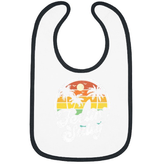 Surf Life Feeling Salty Island Vacation Surfing Palm Retro Beach Gift Bibs