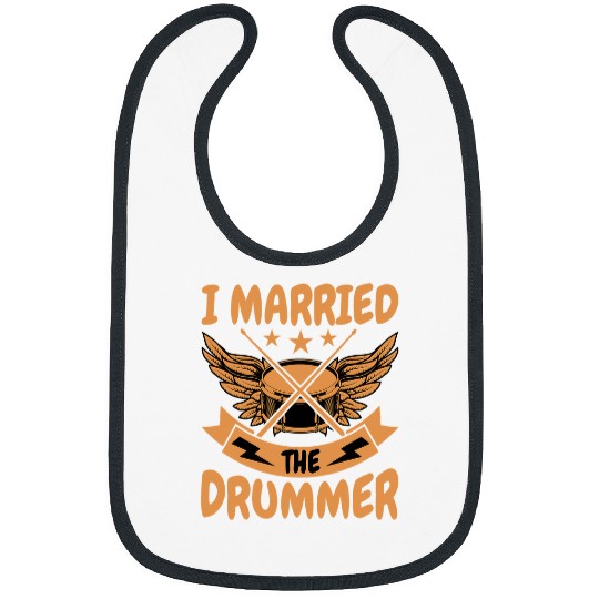 Drums Drummer I Married the Drums Lover Husband and Wife Drums Bibs