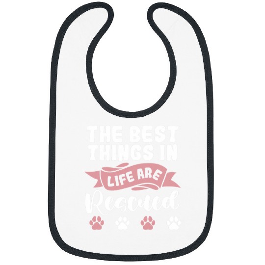 Animal Rescue Dog Rescue Cat Rescue Tee Paw Prints Bibs