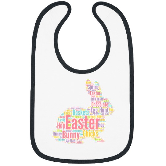 Easter Bunny Egg Hunt Word Art 2Gift Men Women Kids Bibs