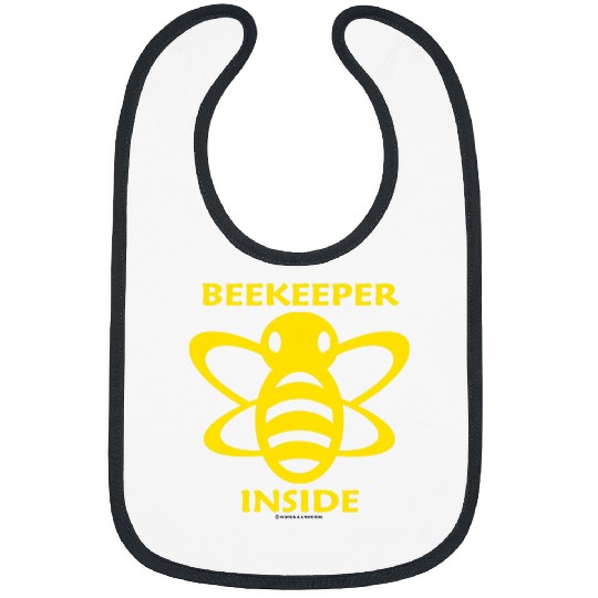 Beekeeper Inside Stylized Honey Bee Illustration Beekeeping Bibs