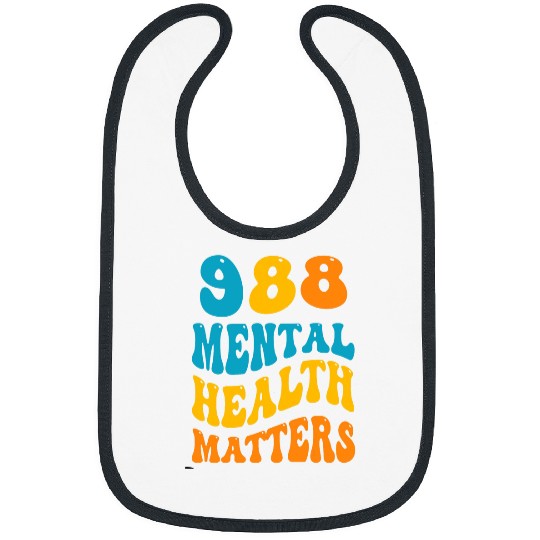 988 Semicolon Mental Health Matters suicides Prevention Retro 4 Bibs