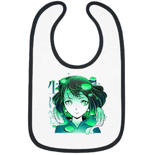 Anime Girls Green Koi Fish Air Bubbles Otaku Bibs