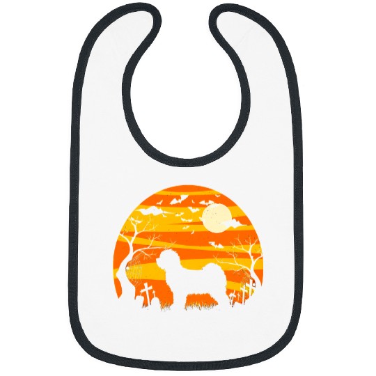 Dog Halloween Tibetan Terrier Dog Jack O Lantern Pumpkin 115 Bibs