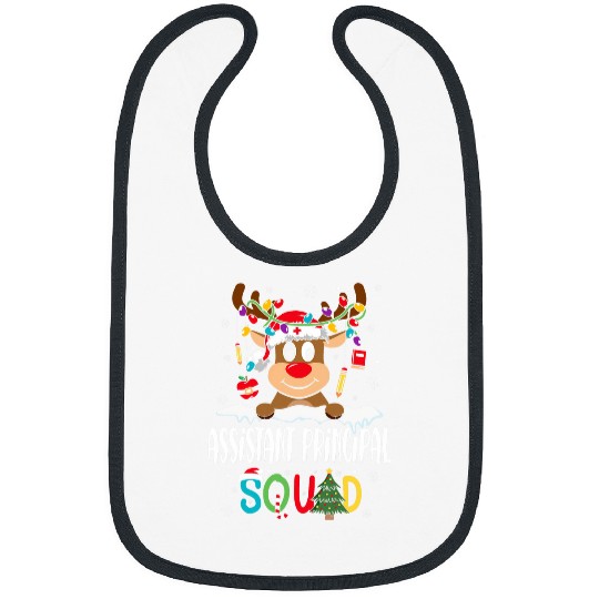 Assistant Principal Squad Reindeer School Worker Christmas Bibs